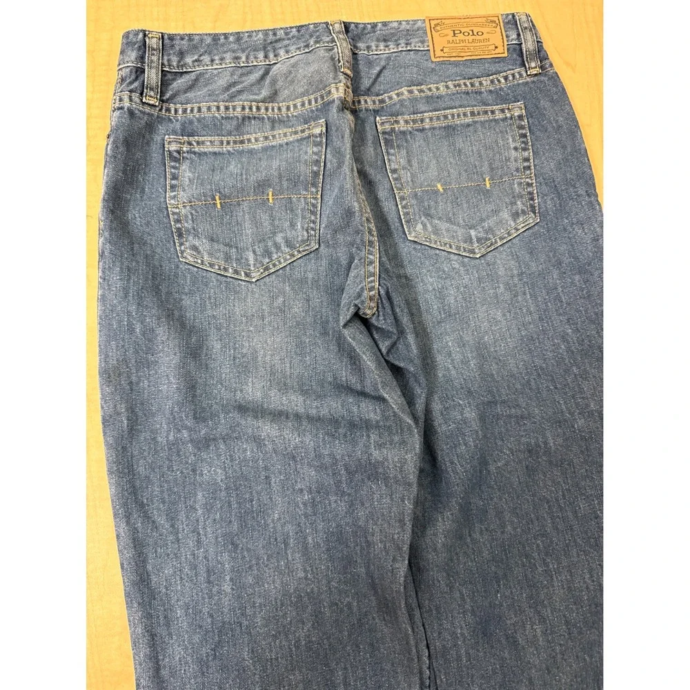 Polo Ralph Lauren Authentic Dungarees Straight Leg Jeans Blue Denim Size 20
